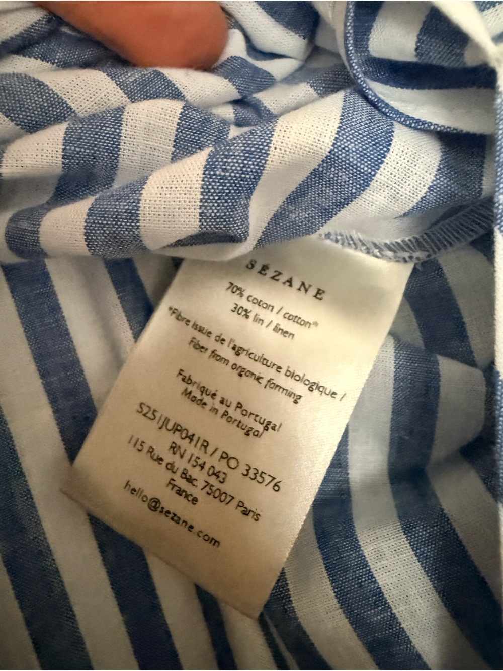 Sezane Arianne Maxi Skirt - Blue and White Striped - size US 8 - Picture 11 of 13